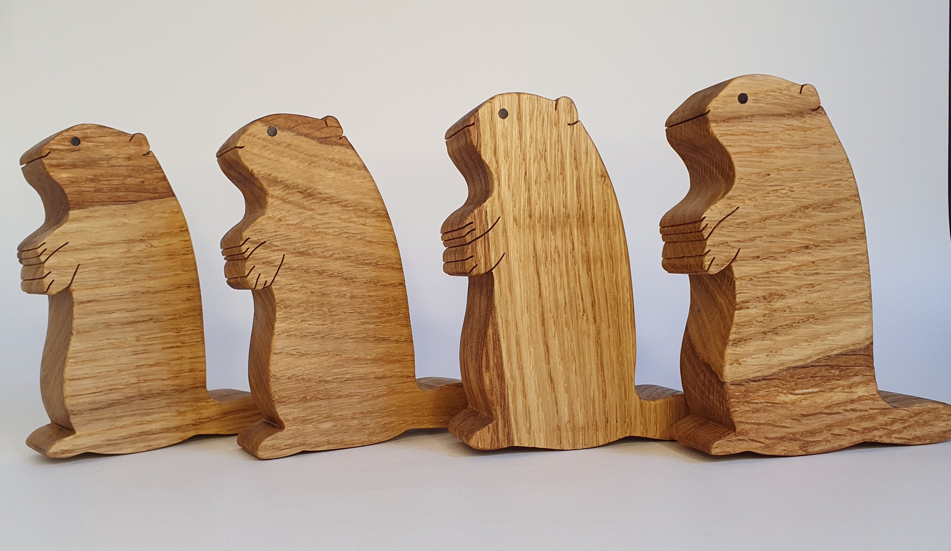 Marmotte décorative en bois