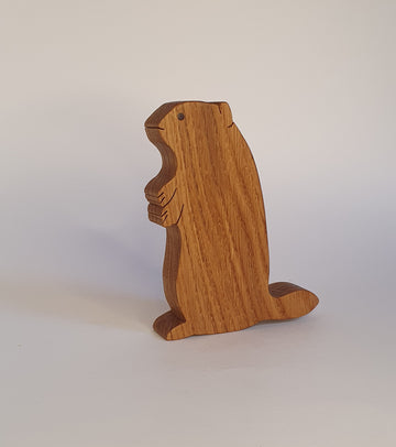 Marmotte décorative en bois